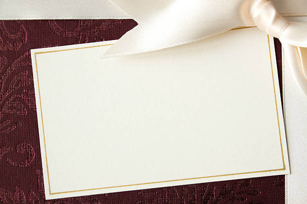 Blank card with ribbons and bow.